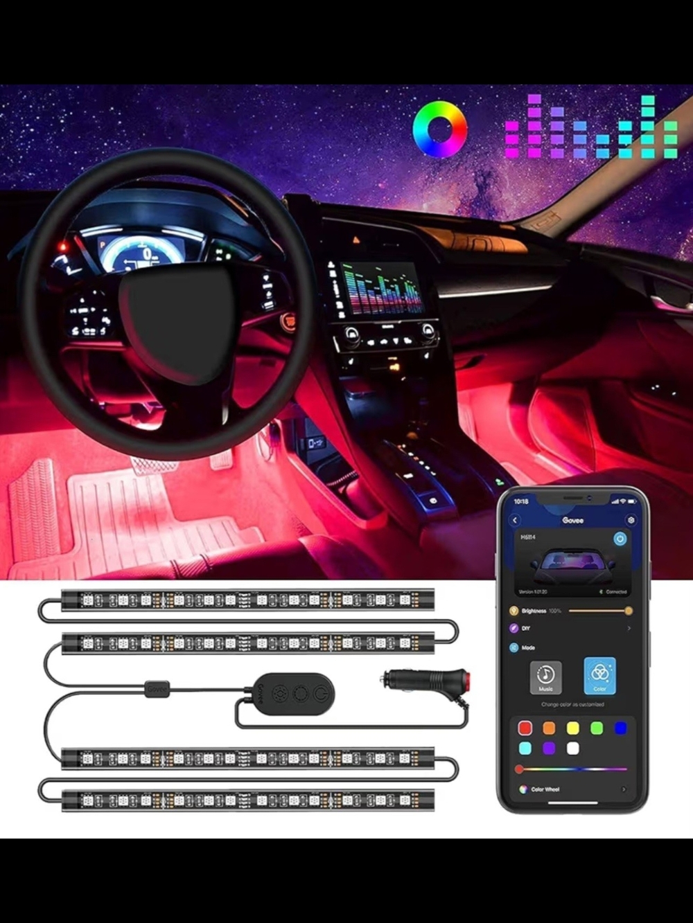 RGB LED Strip Light - Black - Picture 5 of 9